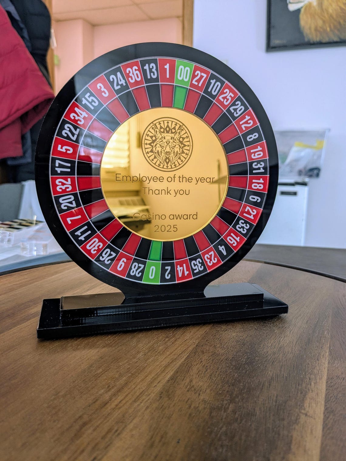Customized Roulette Card Personalized Roulette Award – Custom Casino Trophy | Casino Night Gift ...
