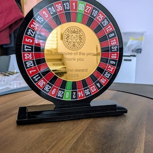 Personalized Roulette Award – Custom Casino Trophy |  Casino Night Gift | Employee of the Year