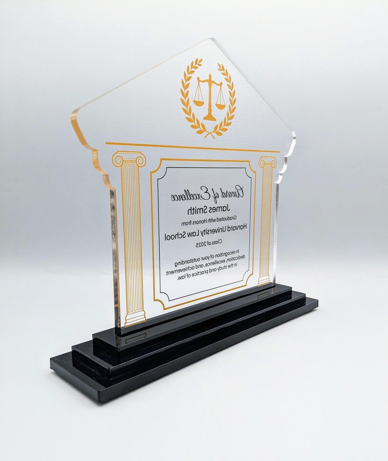 Personalized Law School Graduation Award – Scales of Justice Trophy ...