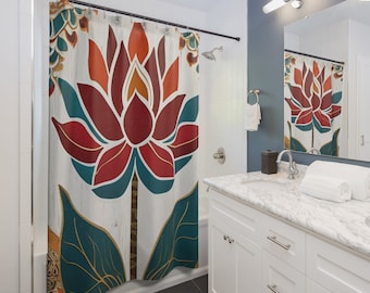 Bold Lotus Decor Boho Duschvorhänge