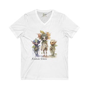 Faerie Core Mythical Creatures V-Neck Tee, Goblin Core Shirt, Unisex Fantasy T-Shirt, Magical Creature Tee, Fairy Lover Gift