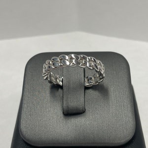 14k White Gold Cuban Link Ring