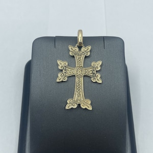14k Yellow Gold Large Armenian Cross Pendant