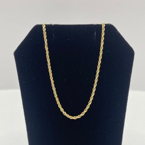 14k Yellow Gold Rope Link Chain 22 inch