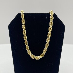 14k Yellow Gold Rope Link Chain 20 inch