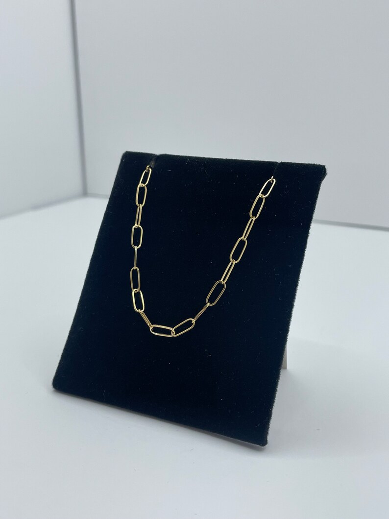 14k Yellow Gold Paper Clip Chain 18 Inch Etsy