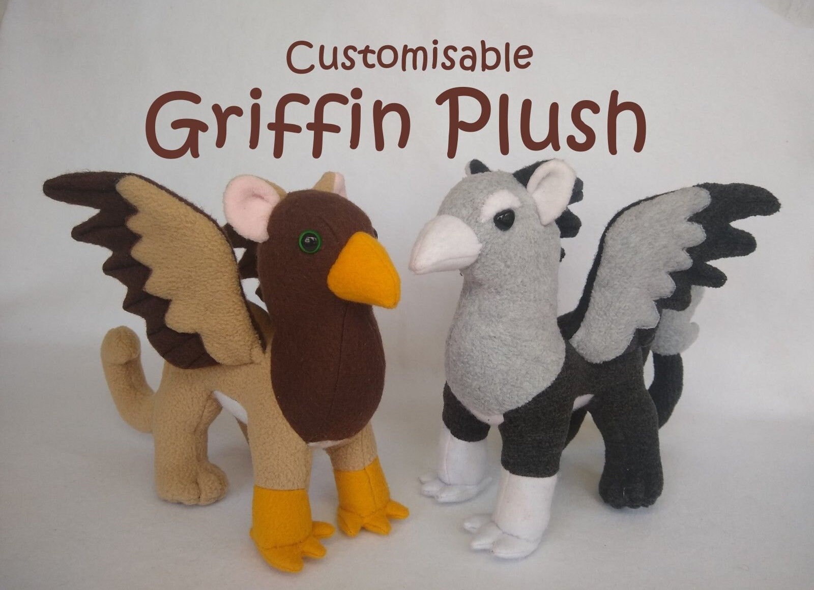 Customisable Handmade Griffin Plush - Posable Wings, Made to Order