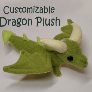 Customisable Handmade Mini Dragon Plush- Made to order, posable wings!