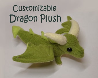 Customisable handmade Dragon plush- Made to order, posable wings,