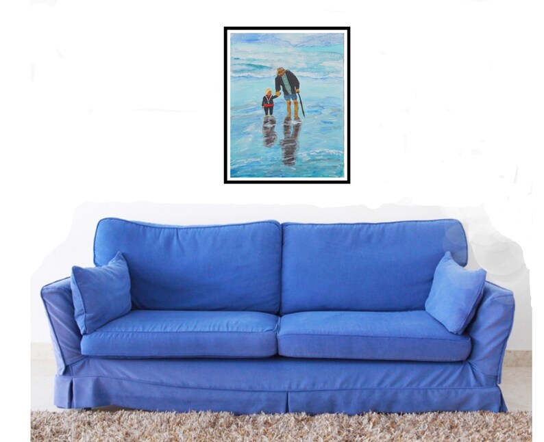 Grandpa in Beach Wall Decor Kids Room Decor and Unique Wall Art for