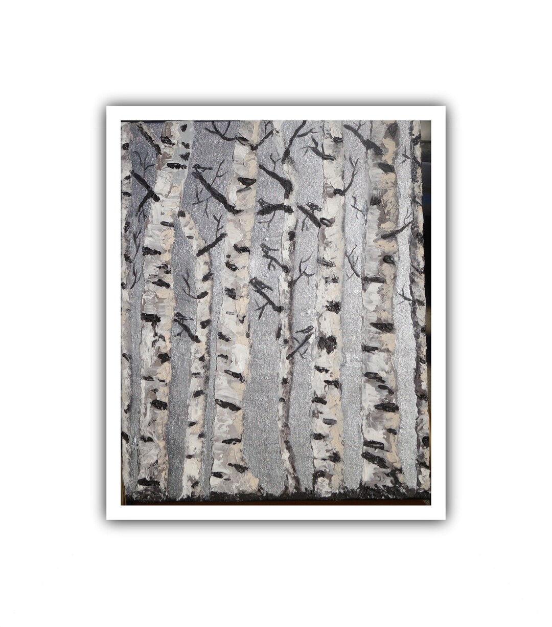 Vintage Style Birch Trees and Birds Art for Rustic Home Accent - Etsy