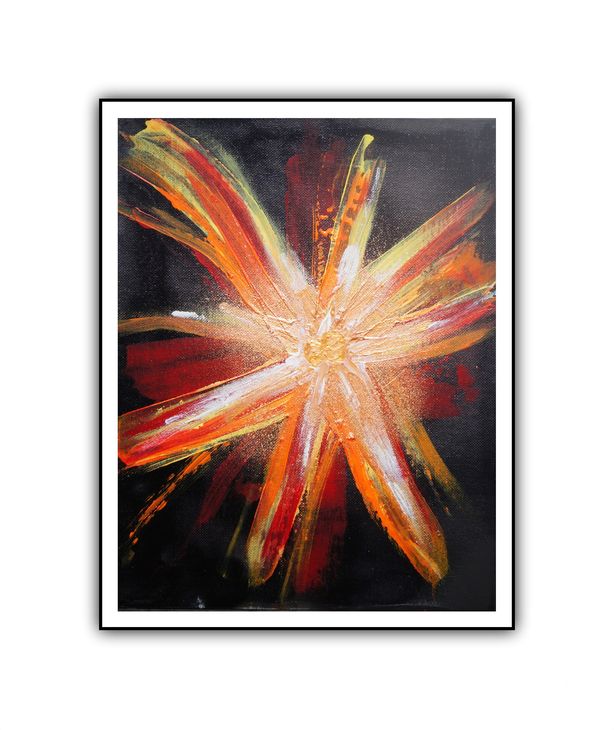 Starburst of Gold Abstract Art Like a Starry Sky an Original - Etsy