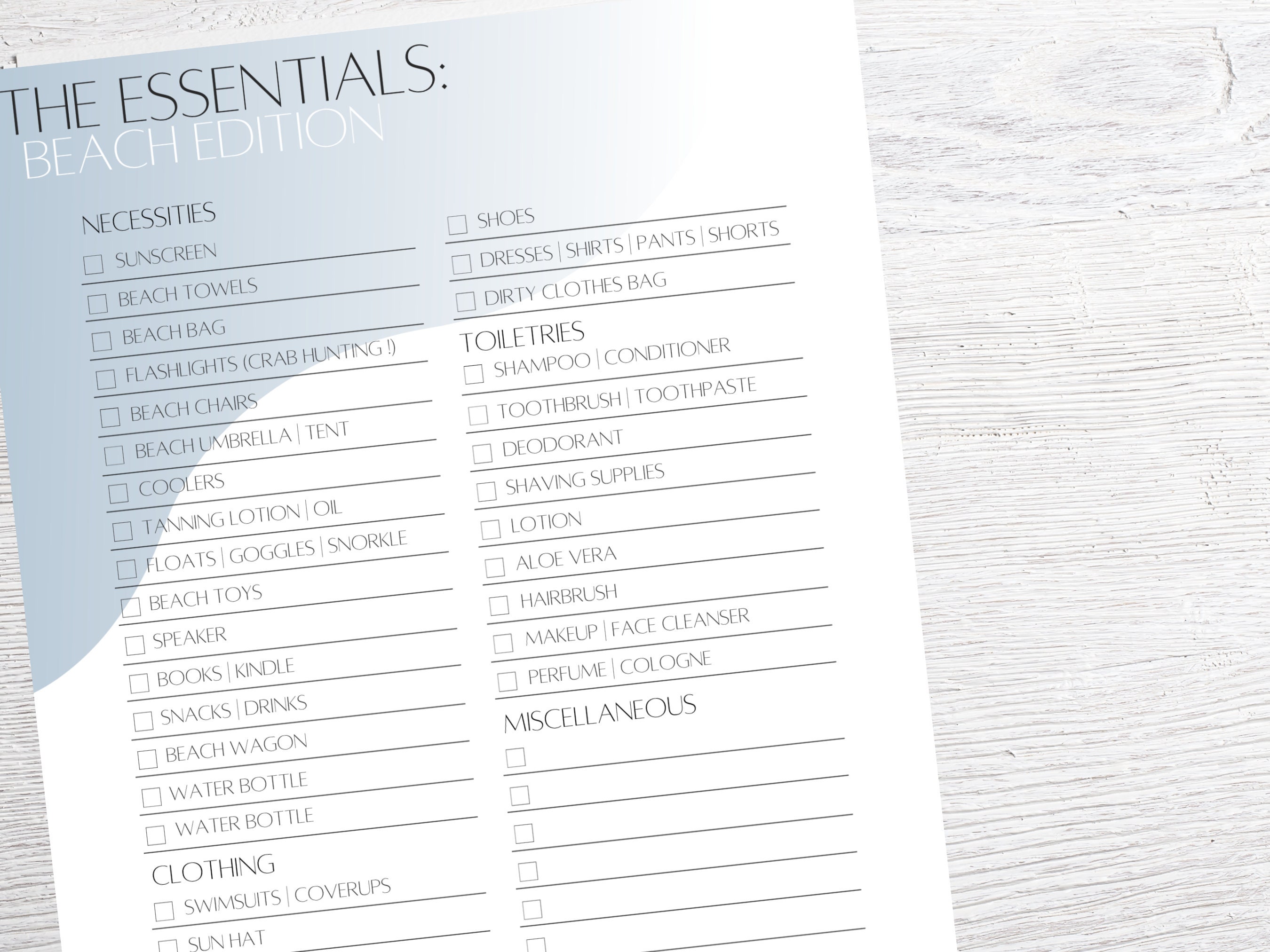 Printable Beach Checklist Packing Checklist For Beach Beach