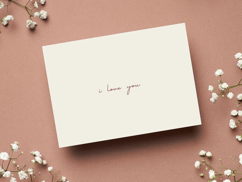 Simple Valentines Day Card | 7x5 Greeting Card | I Love You Digital ...