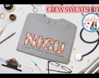 Halloween NICU-uniseks sweatshirt met ronde hals van zware kwaliteit voor NICU-verpleegster Cutest Pumpkins in the patch NICU-sweatshirt