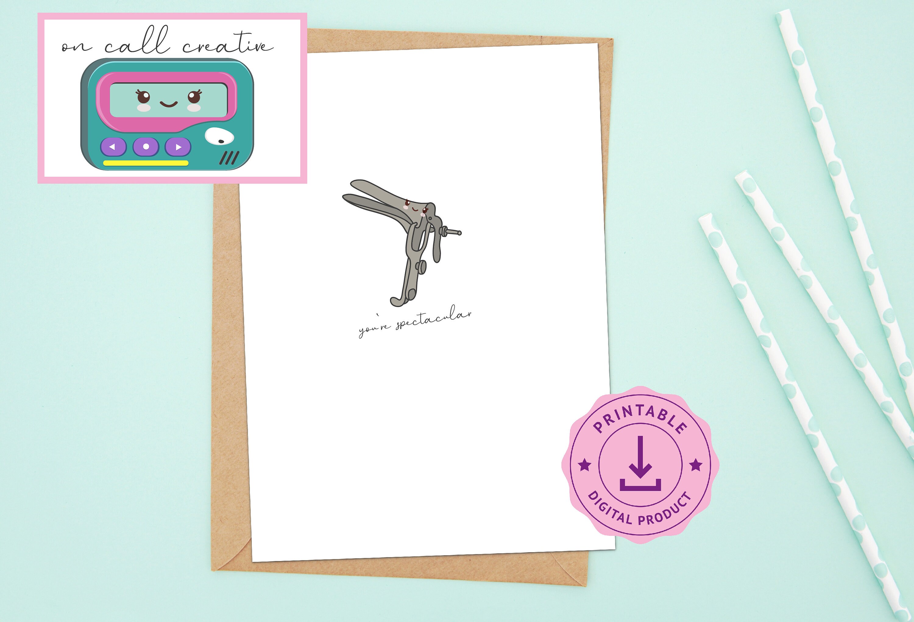 Printable Medical Pun 5x7 Card, Digital Download and Print, OBGYN ...