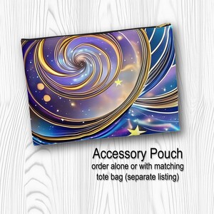 Celestial accessory pouch, all over printed pouch, fantasy bag, galaxy accessory bag, accessory bag, birthday gift, vibrant colors bag
