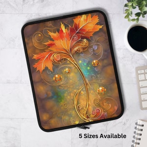 Fall leaves Laptop and Tablet Sleeve, autumn tablet sleeve, colorful computer sleeve, sleeve gift, tablet sleeve, laptop sleeve, autumn