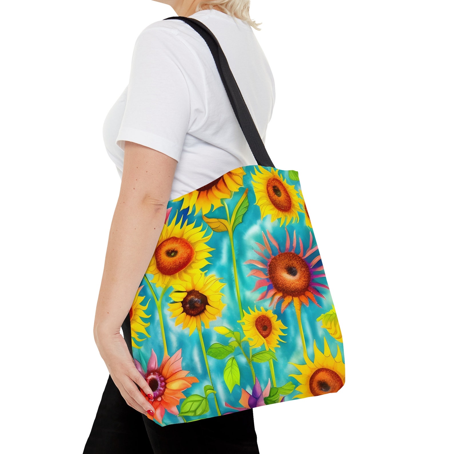 Sunflower Tote Bag, Flower Tote, Cute Sunflower Bag, Cute Gift Tote