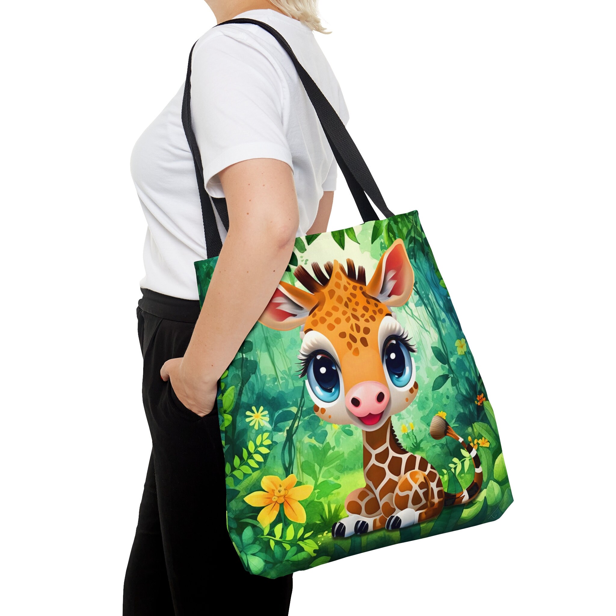 Baby Giraffe Tote Bag, Baby Bag, Cute Diaper Bag, Cute Giraffe Tote