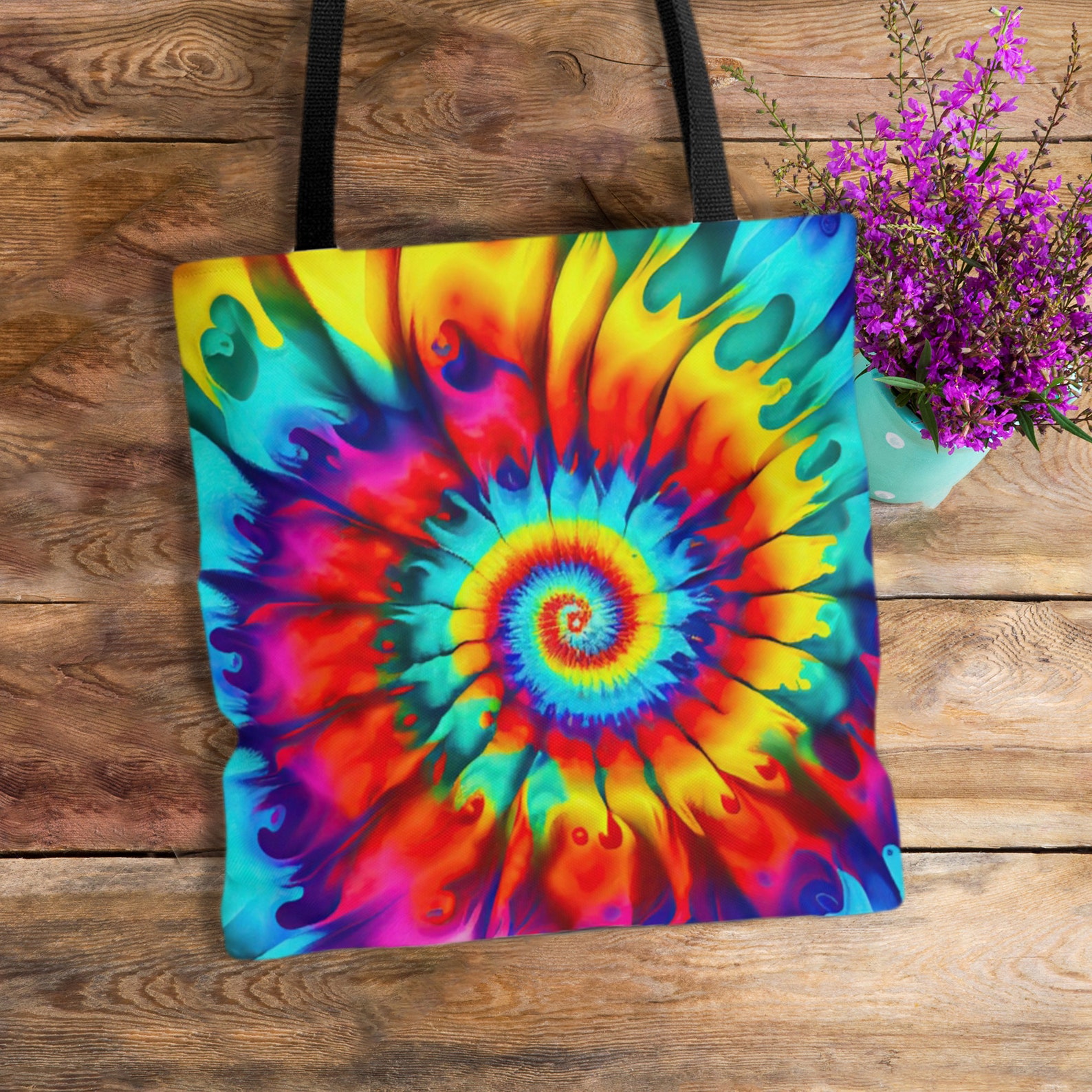 Tie Dye Tote Bag Cute Tie Dye Bag Colorful Tote Bag Beach Etsy