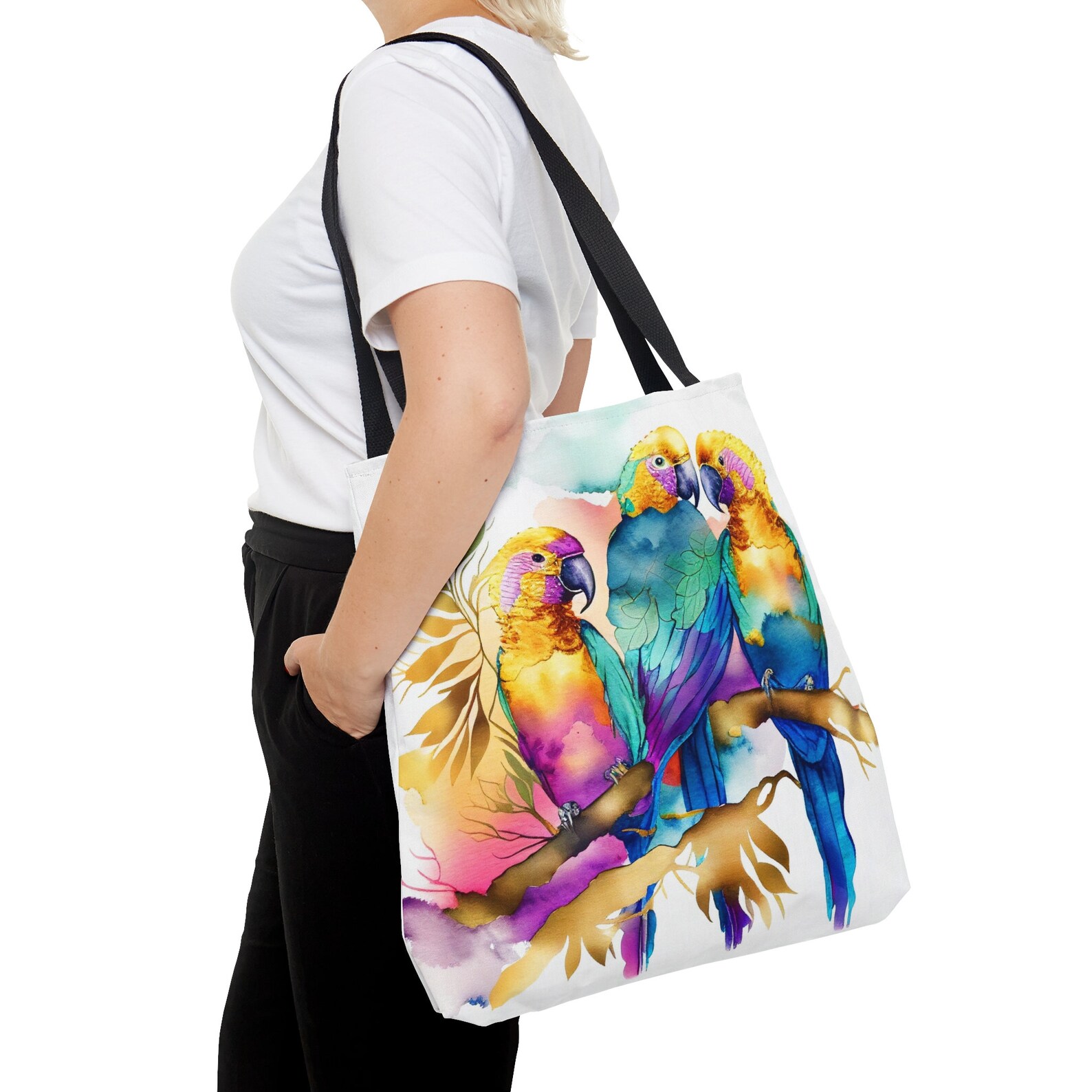 Tropical Parrots Tote Bag Parrots Tote Cute Tropical Bag - Etsy