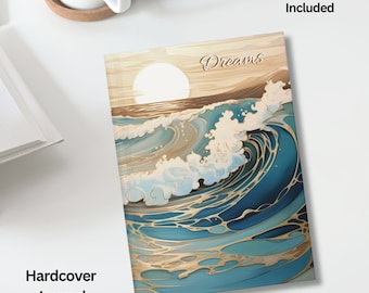 Ocean Waves Journal, hardcover journal, journal lover gift, ocean lover journal, diary, journal, personalized journal, ocean waves diary