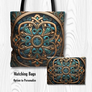 Celtic tote bag, celtic bag, stunning tote bag, colorful tote bag, colorful shopping tote, matching bags, celtic tote, gift tote bag