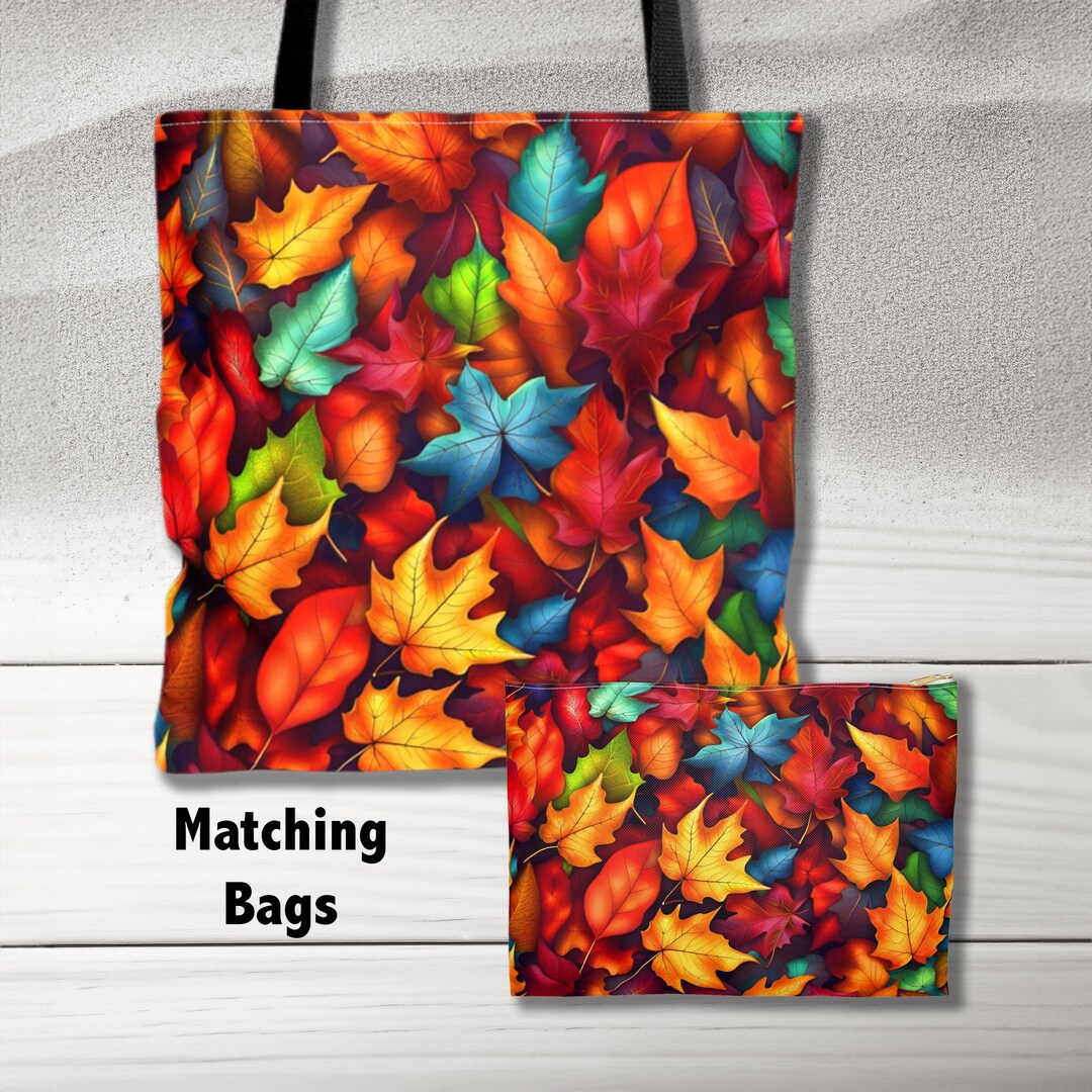 Fall Leaves Tote Bag Colorful Bag Autumn Bag Colorful - Etsy