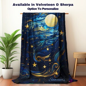 Celestial blanket, velveteen blanket, sherpa blanket, personalized blanket, stunning blanket, celestial gift blanket, celestial lover gift
