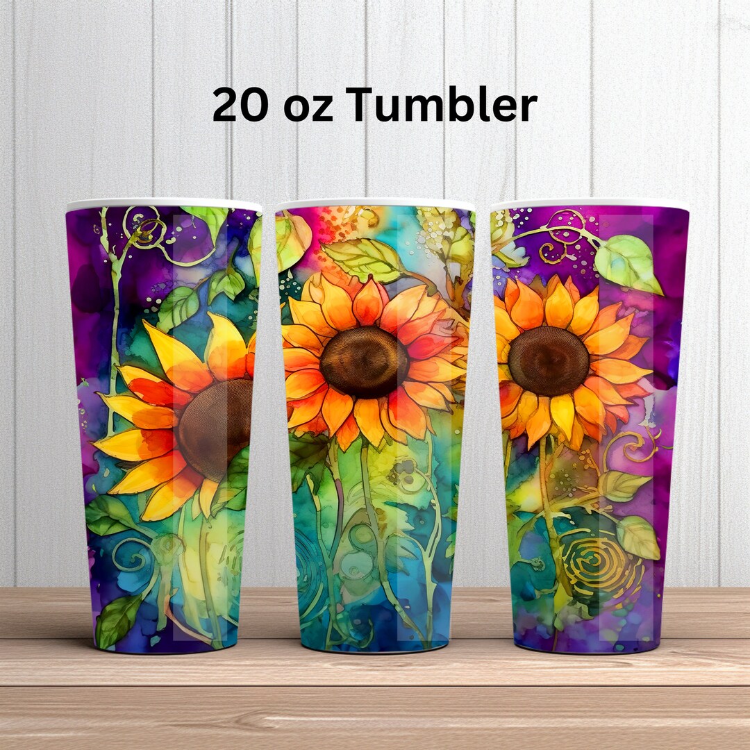 Turquoise Sunflower Tumbler main image 0