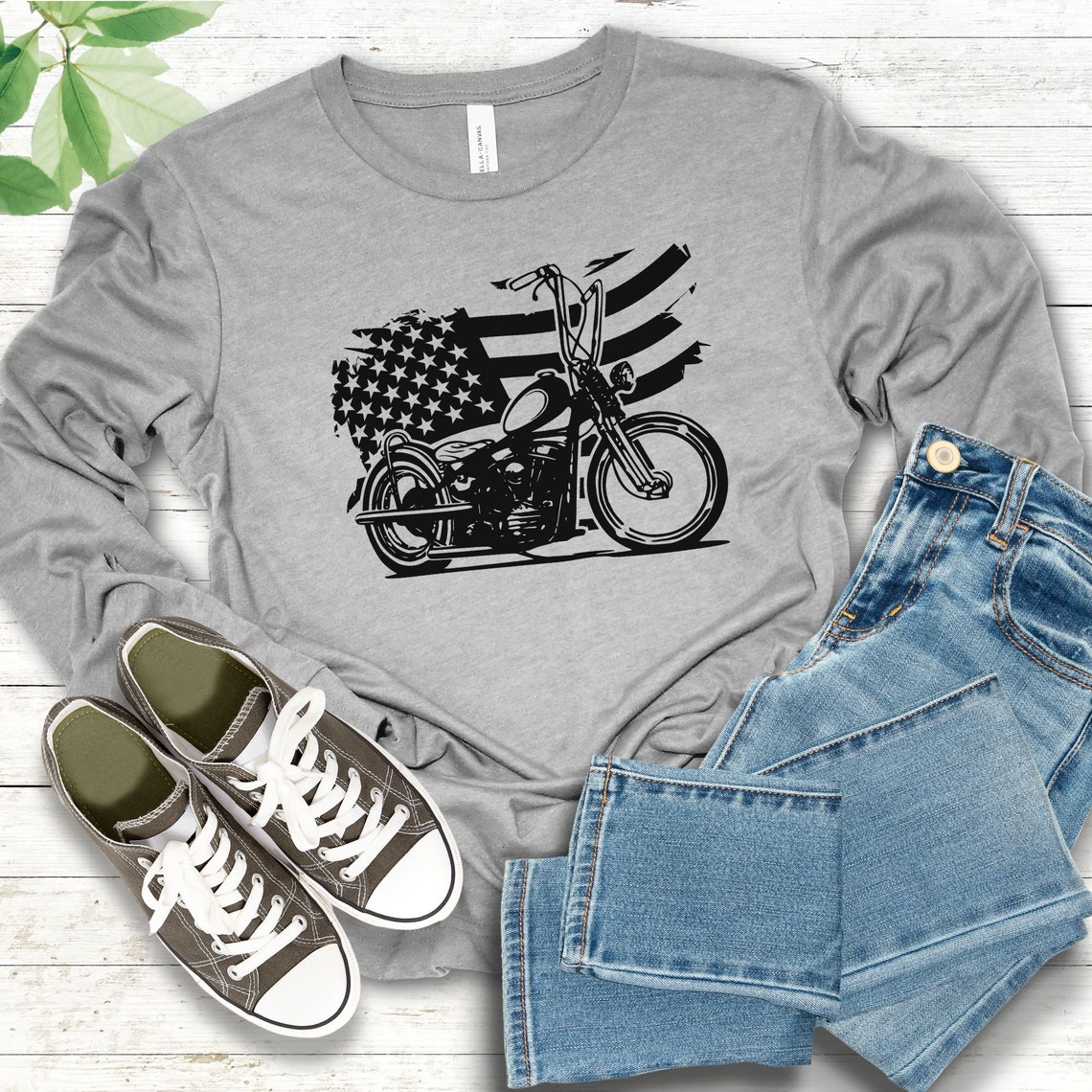Men's Retro Long Sleeve Biker Stripe T-Shirt – Casual Cotton Tee, Vintage Style