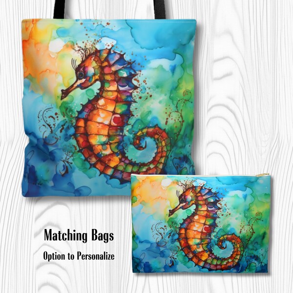 Seahorse Print Pattern Premium Backpack main image 1