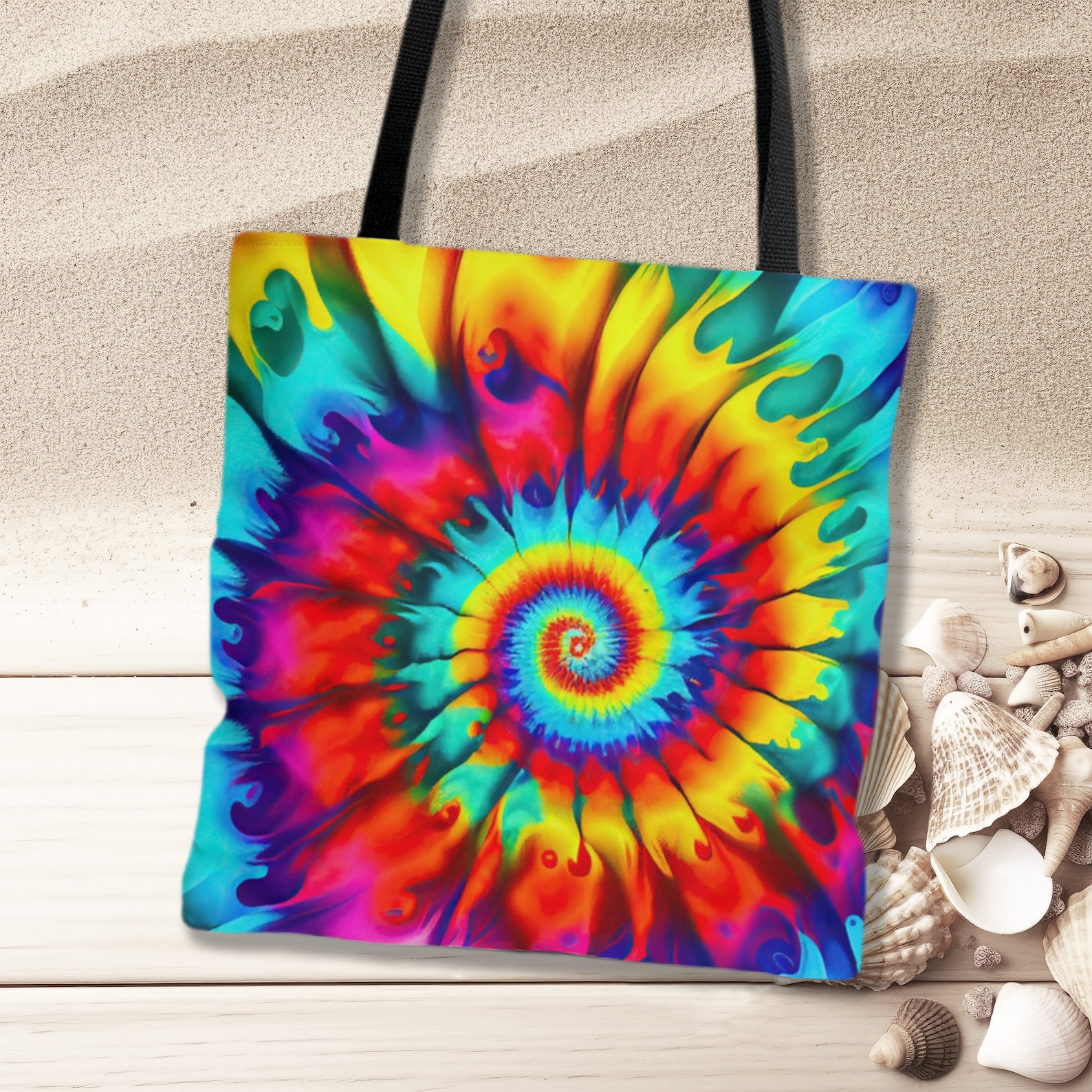 Tie Dye Tote Bag Cute Tie Dye Bag Colorful Tote Bag Beach Etsy