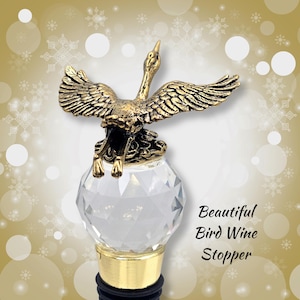 wine bottle stopper, brass bird stopper, gift, wine accessories, gift for wine lover, wine stopper, gift idea, wine gift, beautiful gift
