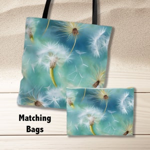 Dandelions bag, colorful bag, flower lover bag, colorful dandelions, matching bags, tote bag, accessory bag, beautiful bag, dandelions tote