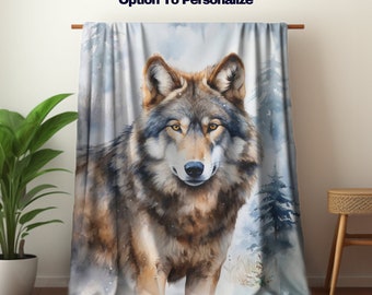 Wolf blanket, velveteen blanket, sherpa blanket, personalized blanket, stunning blanket, gift blanket, wild wolf blanket, wolf lover gift