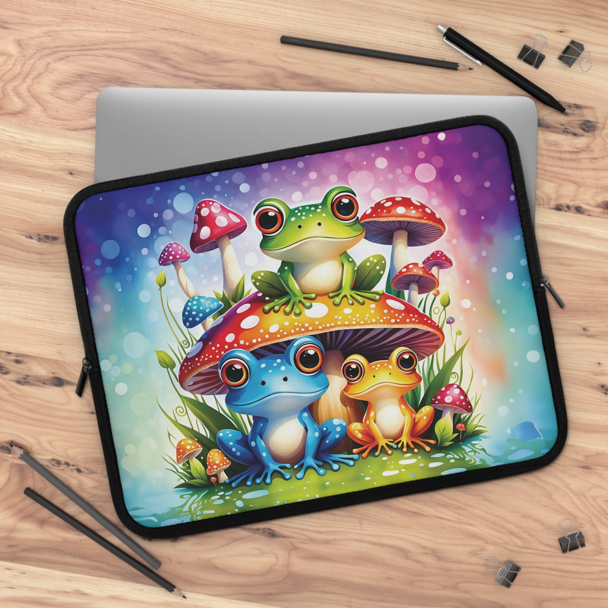 Frogs Tablet Sleeve, Cute Laptop Sleeve, Frog Lover Gift, Gift for Frog ...