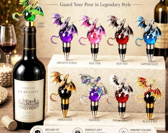 Dragon bottle stopper, dragon stopper, fun gift, wine accessories, gift for wine lover, wine stopper, gift idea, wine gift, special gift