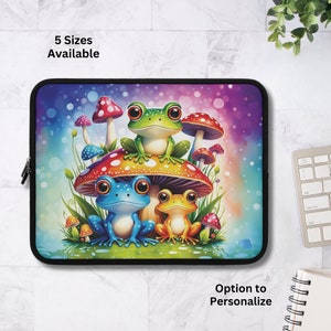 Frogs tablet sleeve, cute laptop sleeve, frog lover gift, gift for frog lover, tablet sleeve, laptop sleeve, ipad sleeve, computer sleeve