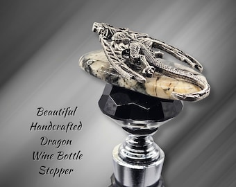 Dragon bottle stopper, dragon stopper, fun gift, wine accessories, gift for wine lover, wine stopper, gift idea, wine gift, special gift