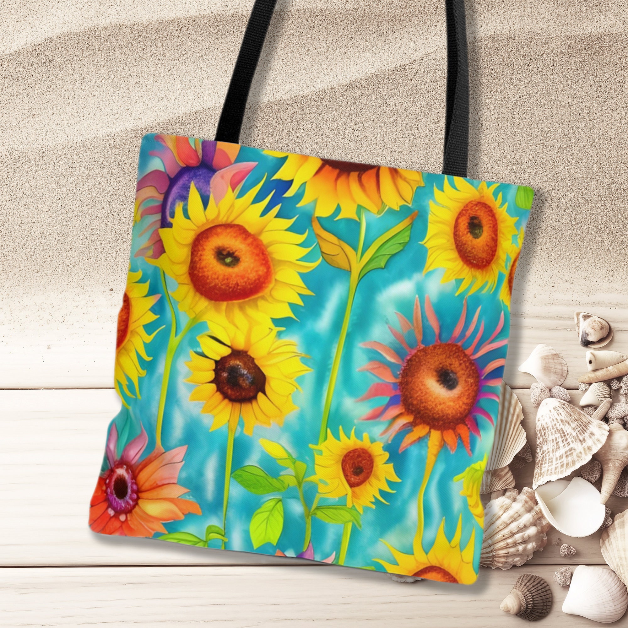 Sunflower Tote Bag, Flower Tote, Cute Sunflower Bag, Cute Gift Tote