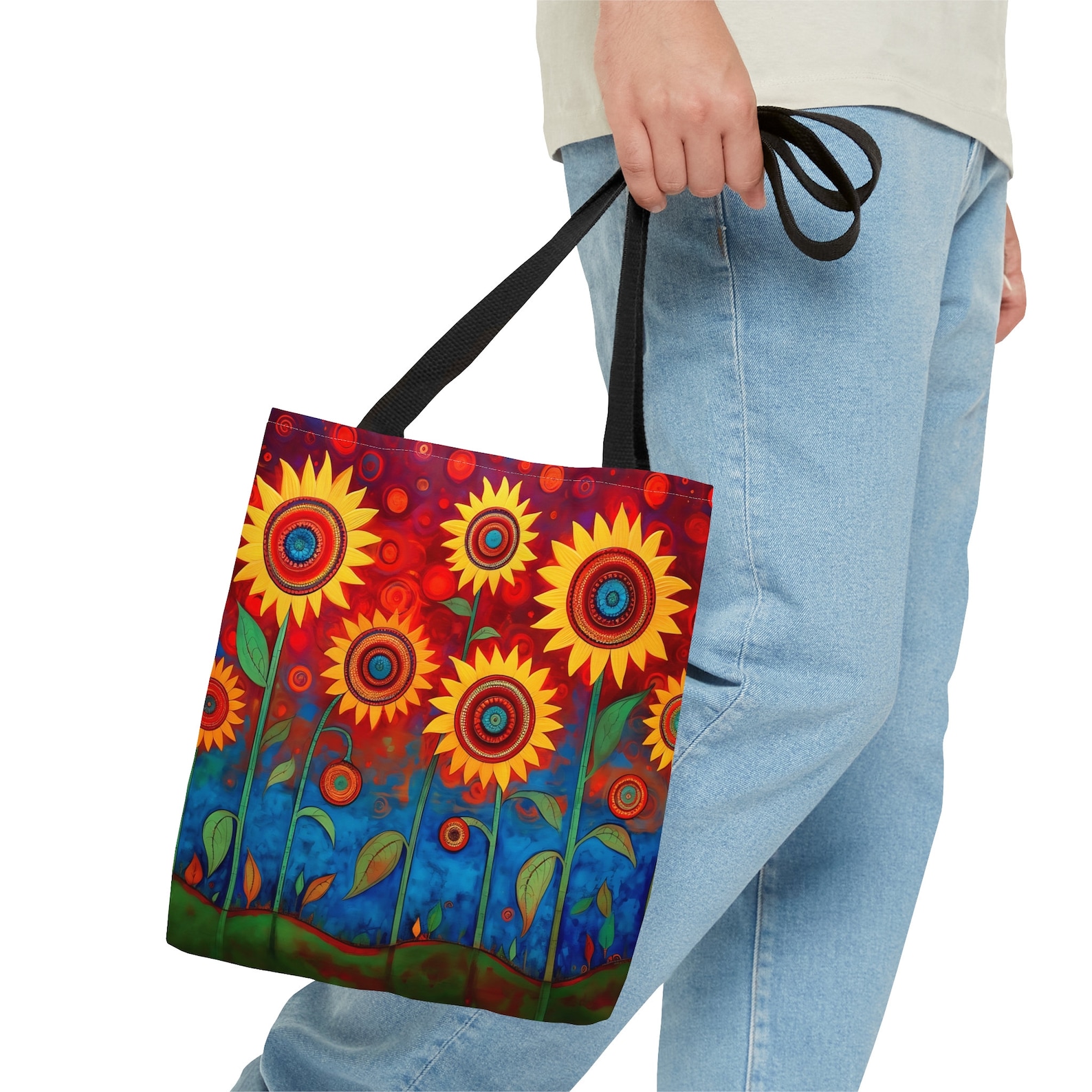 Pattern Print Sunflower Cartoon Leather Tote Bag main image 0