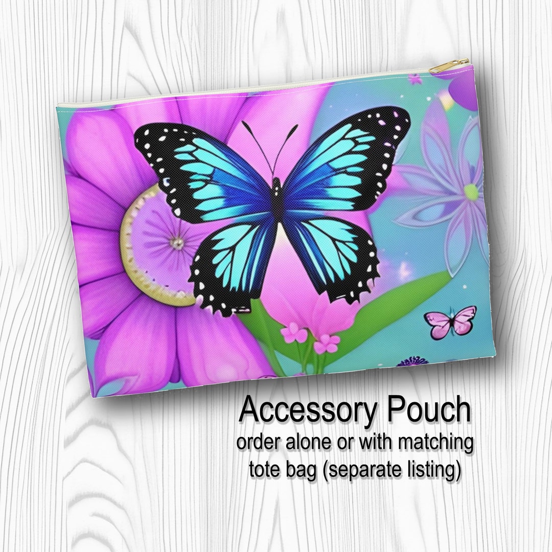 Butterfly Accessory Bag All Over Printed Bag Colorful Bag Etsy