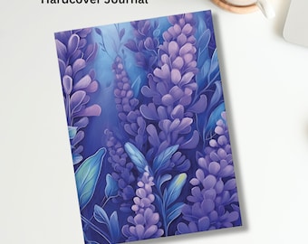 Lavender Journal, hardcover journal, journal lover gift, lavender lover notebook, gift for flower lover, diary, notebook, flower journal