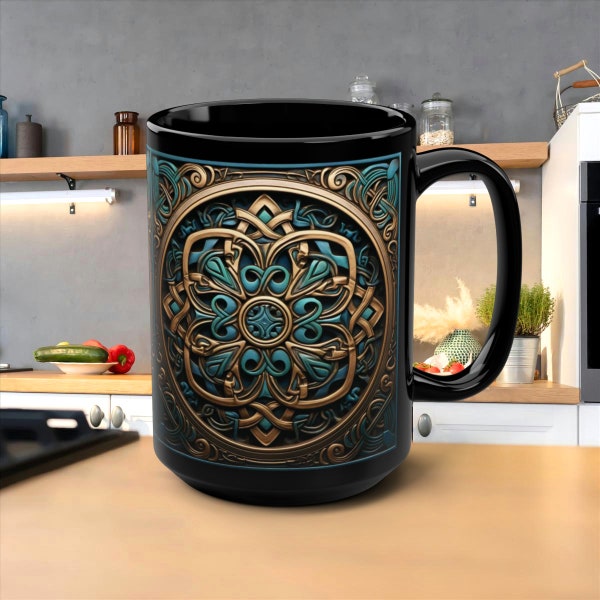 Celtic coffee Mug, 15oz mug, stunning mug, mug lover gift, gift for celtic lover, tea mug, coffee mug, beautiful gift mug, celtic gift mug