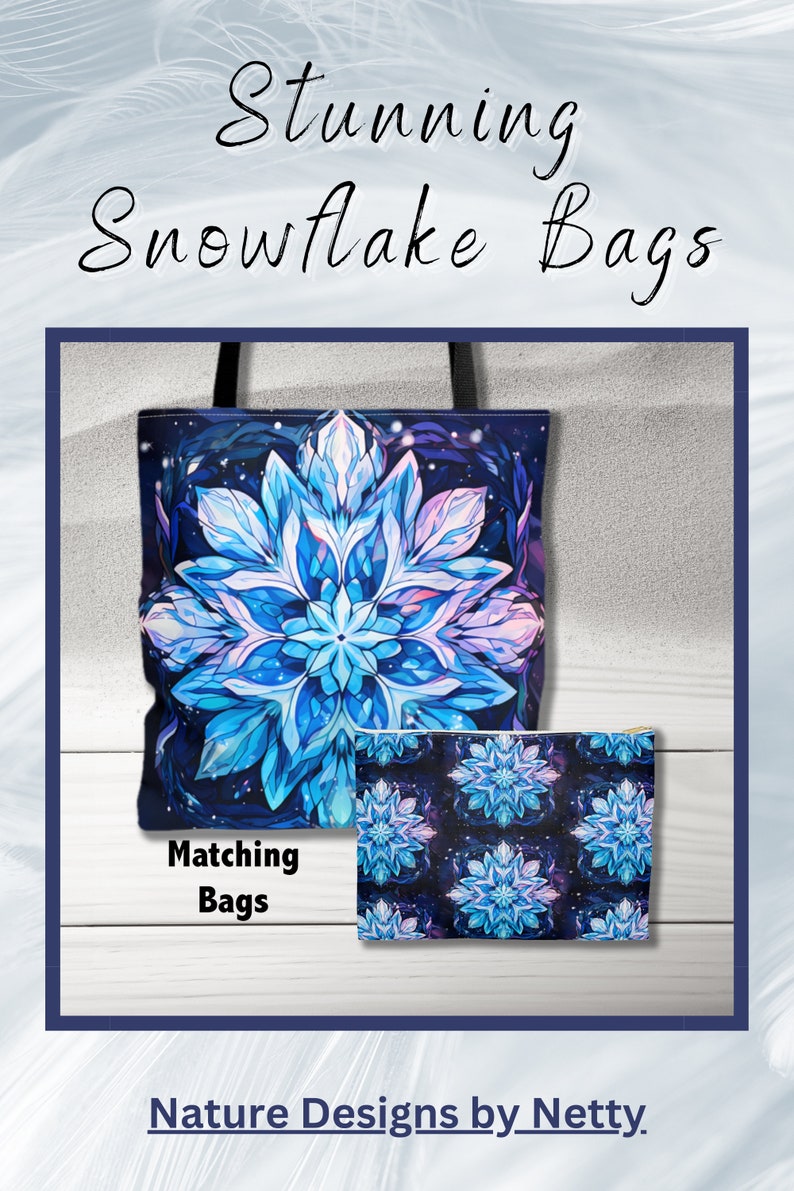 Snowflake Tote Bag Colorful Bag Snowflake Bag Colorful - Etsy