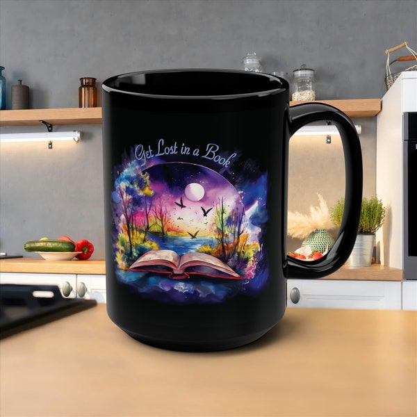 Book coffee Mug, 15oz mug, colorful mug, book lover gift, best mug, gift for book lover, get lost in a book, book mug, tea mug, coffee mug