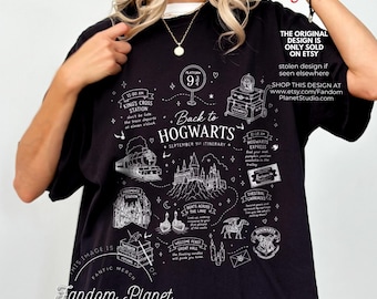 魔法学校9月1日コンフォートカラーズTシャツ、読書好きの魔法使いファンへのギフト