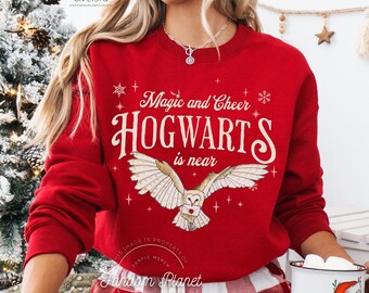 Magic & Cheer Sweatshirt,literature shirt,reading sweatshirt,gift for reader,gift for book lover,wizard gift,christmas crewneck tshirt